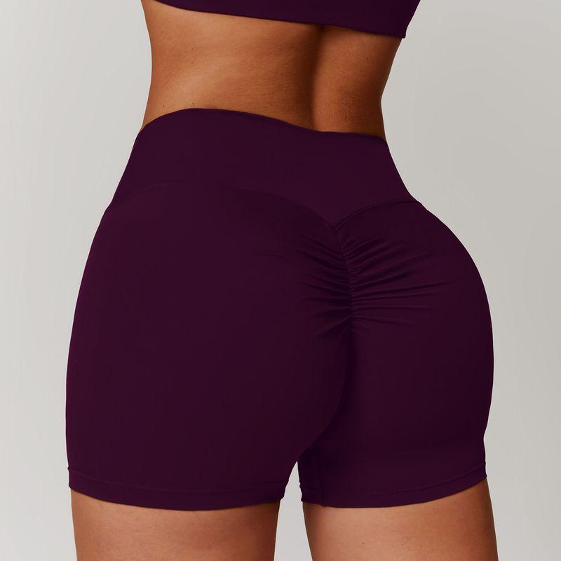 

One-Piece Nude Feel Sports Underwear Anti-exposure Tube Top Women Inner wear Base Fitness Top Tight Yoga Bra Elastic Giant Peak Purple shorts S
