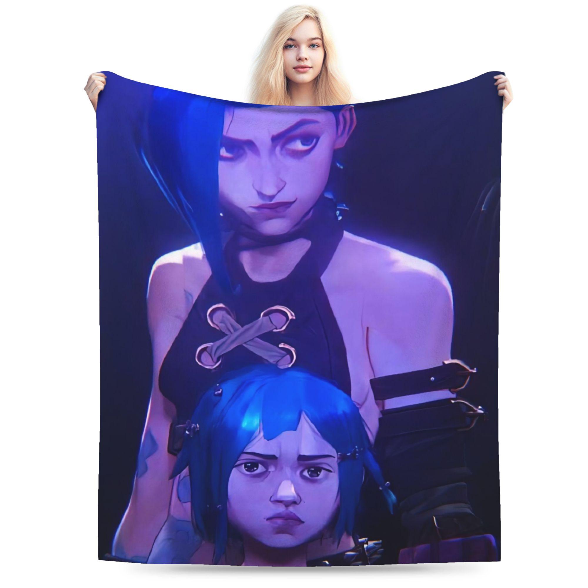 

Arcane Vi Jinx Plush Blankets Students Flannel Throw Blanket For Couch Chair Sofa Bed Super Warm Bedspread Birthday Present 75cmx90cm