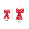 Vintage Fabric Christmas Bow Glittery Easy Hang Loop Christmas Tree Decoration DIY Durable Hanging Bow New Year
