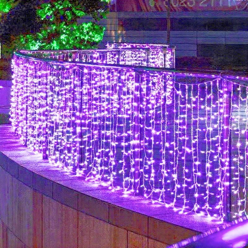 Christmas Decorations LED Icicle String Lights EU Plug Christmas Garland Droop Light Wedding Garden Street Outdoor Decoration