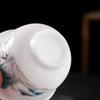 Hand-Painted Ceramic Landscape Teacup - Ice-Type Mutton Fat Jade Finish, Kung Fu Tea Set