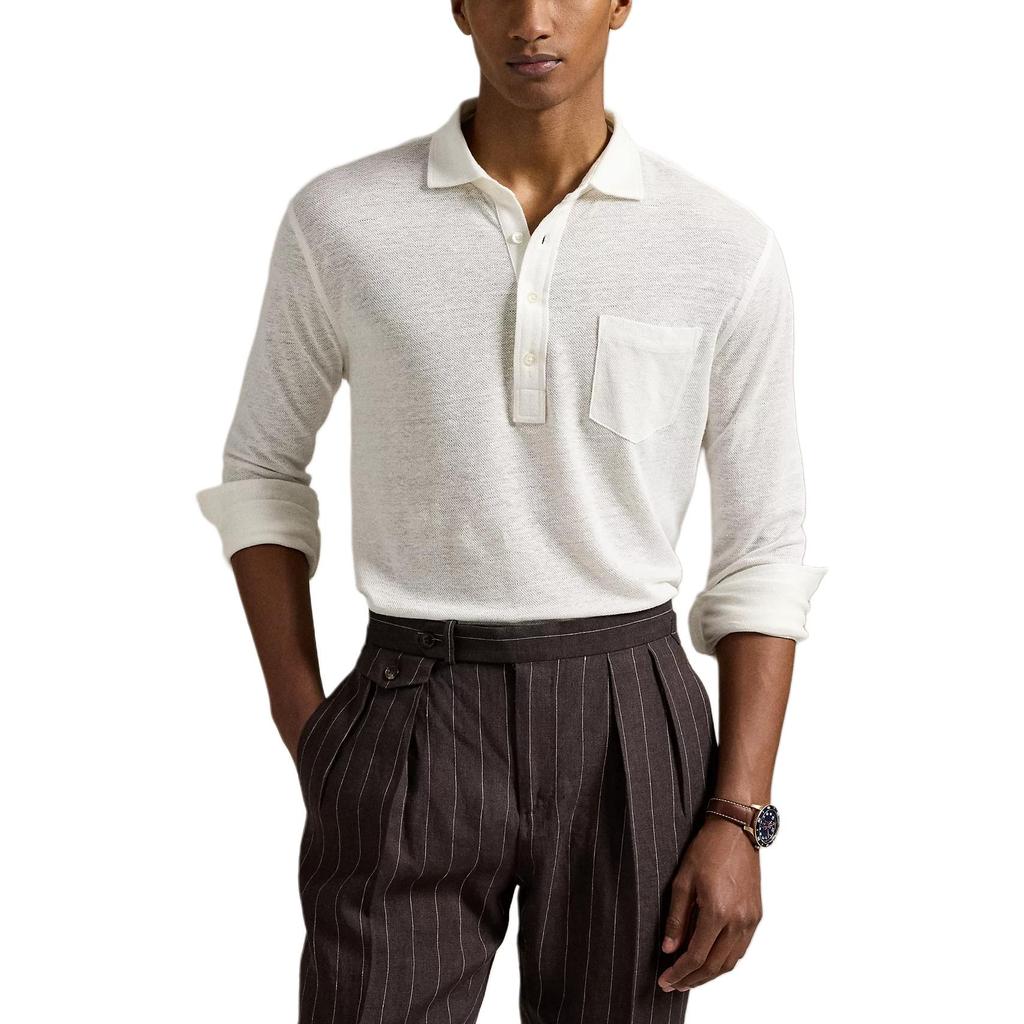 Polo Ralph Lauren long-sleeve linen polo shirt 710964534-001