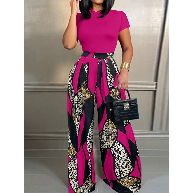 Women's Sleeveless Printed Fashion Set with Versatile Wide-Leg Pants