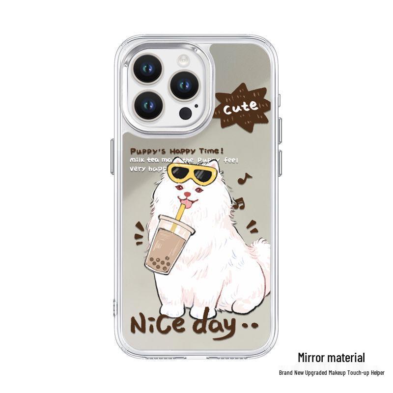 

Cute Cat & Dog Mirror Phone Case for iPhone 11-15 Pro, 12, 13 – Drop-proof, Makeup Touch-up Friendly iPhone 13 Pro