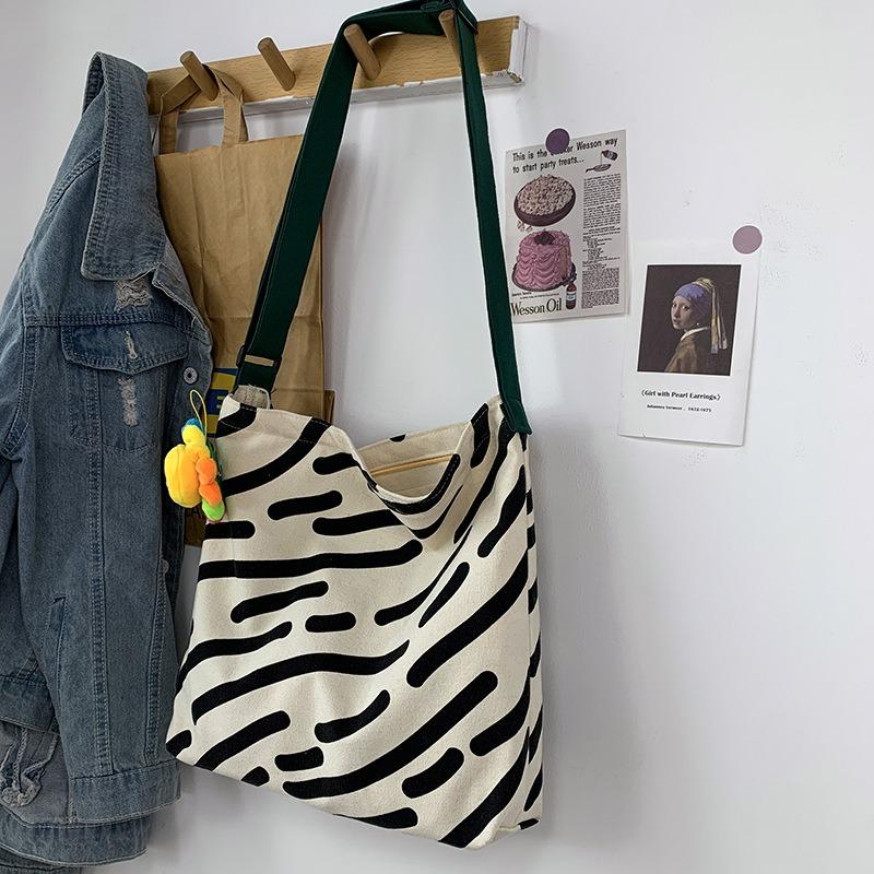 Slouchy Canvas Shoulder Bag for Women with Large Capacity