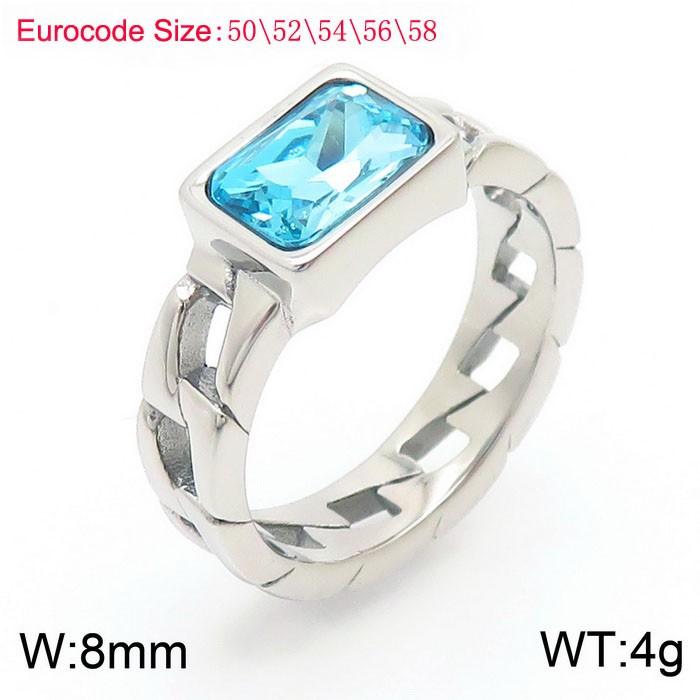

Vintage Small Square Crystal Stone Rings For Women Men Hip Hop Stainless Steel Thick Finger Ring Gold Color Trendy Jewelry 5 небесно-голубой