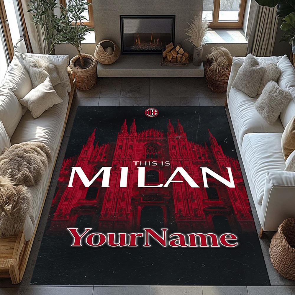 Ac Milan Personalized Name Floor Mat Perfect for Outdoor Decorate room Entryway Living Rooms Antislip Carpet Anime Office Decor