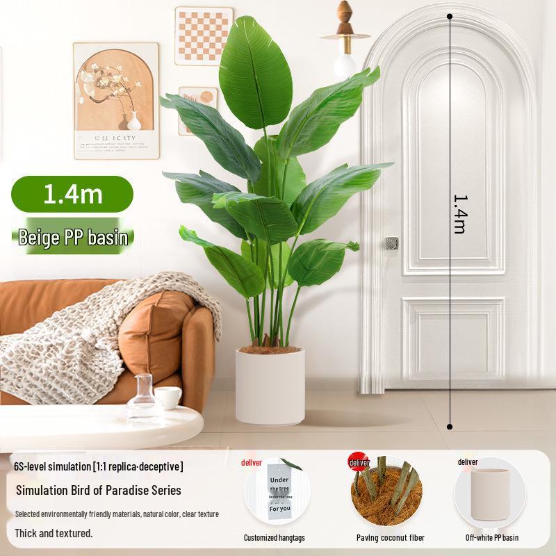 Large Artificial Traveler's Palm and Bird of Paradise Potted Tree for Indoor Decoration