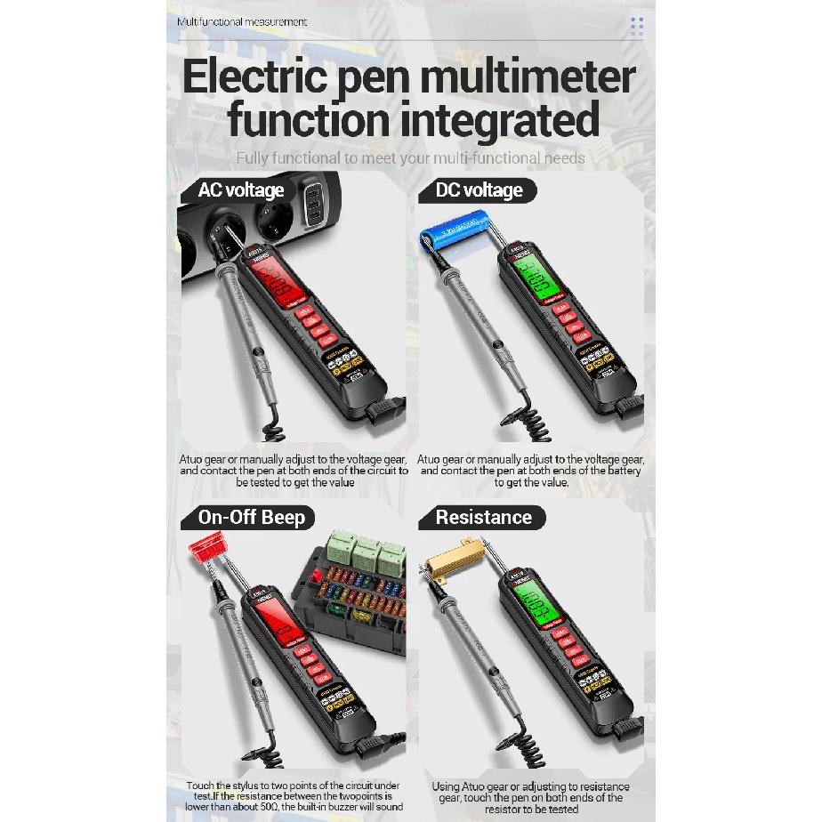 Car Voltage Detector Pen ANENG A3015  Non-Contact Voltage Tester Volt Resistance Continuity Car Fault Maintenance Circuit Test