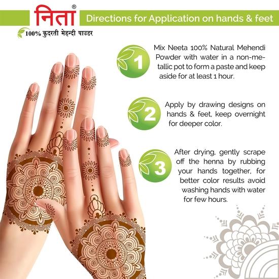 Neeta 100% Nature Mehendi Powder, 500g Pack of 1