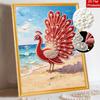 Frameless DIY Pearl Bead Painting Kit Peacock Pattern Creative Relaxing Craft Canvas Home Decor Adult Gift