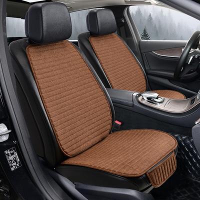 Universal Anti-Slip Car Seat Cushion Set with Backrest - Cotton Linen, Four Seasons, Horizontal Stripes