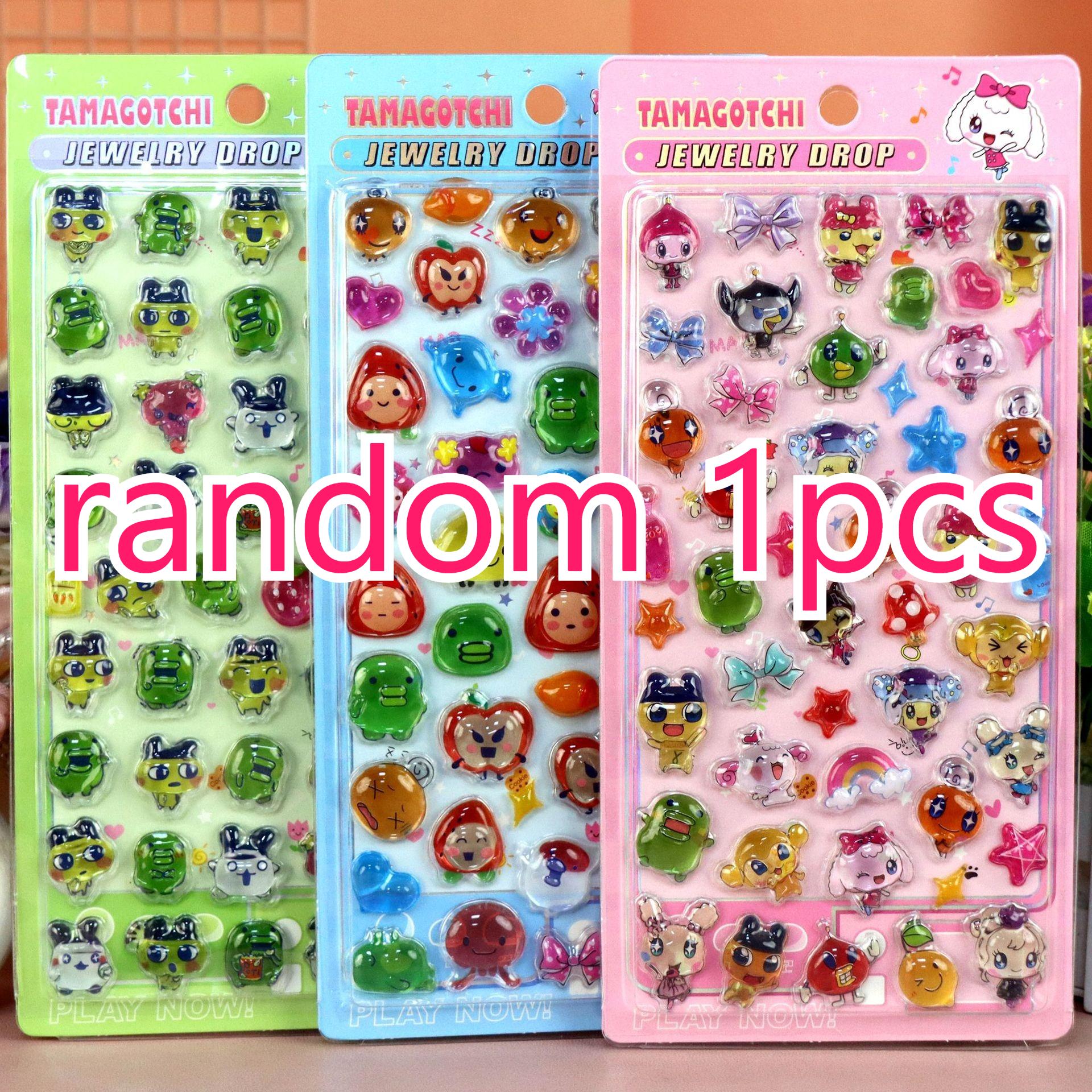 New DIY Decals 3D Relief Crystal Stickers Tamagotchi Theme Cute Aesthetic for Journal and Phone Case Decor Stationery Gift