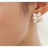 Fashion Style Elegant Crystal Gardenia Stud Earrings Ear Buckle for Women