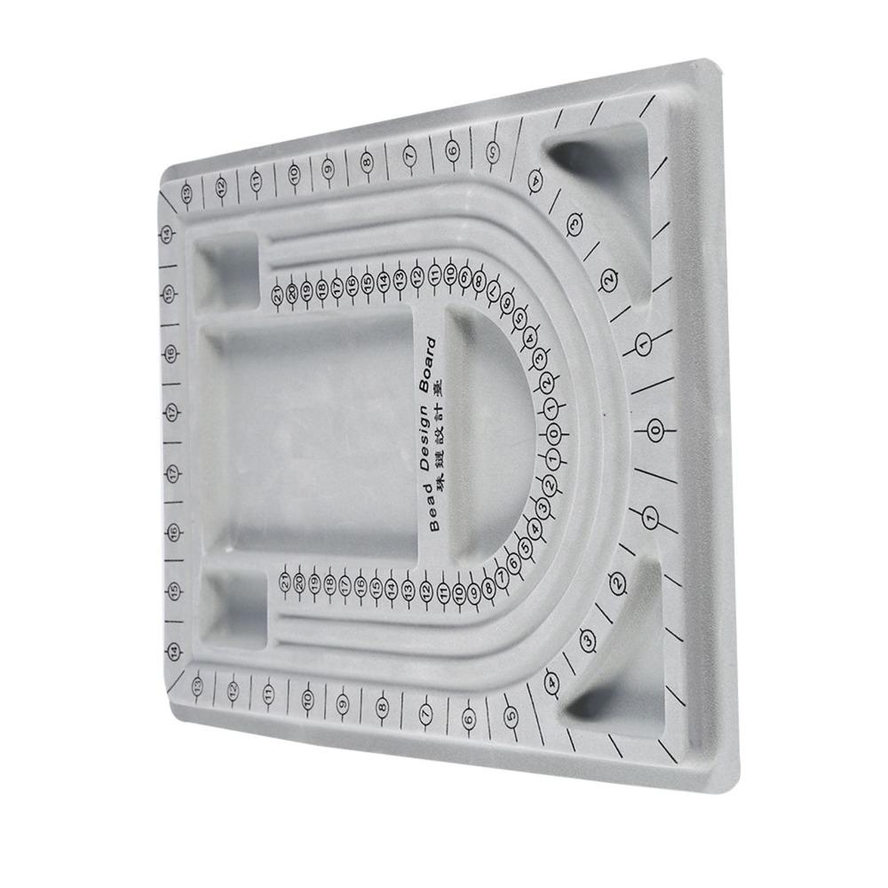 Gray Resin Bead Board 32x24CM Measurement Scale Design Tray Bead Stringing Tool Practical Tool Bead Design Board DIY Craft
