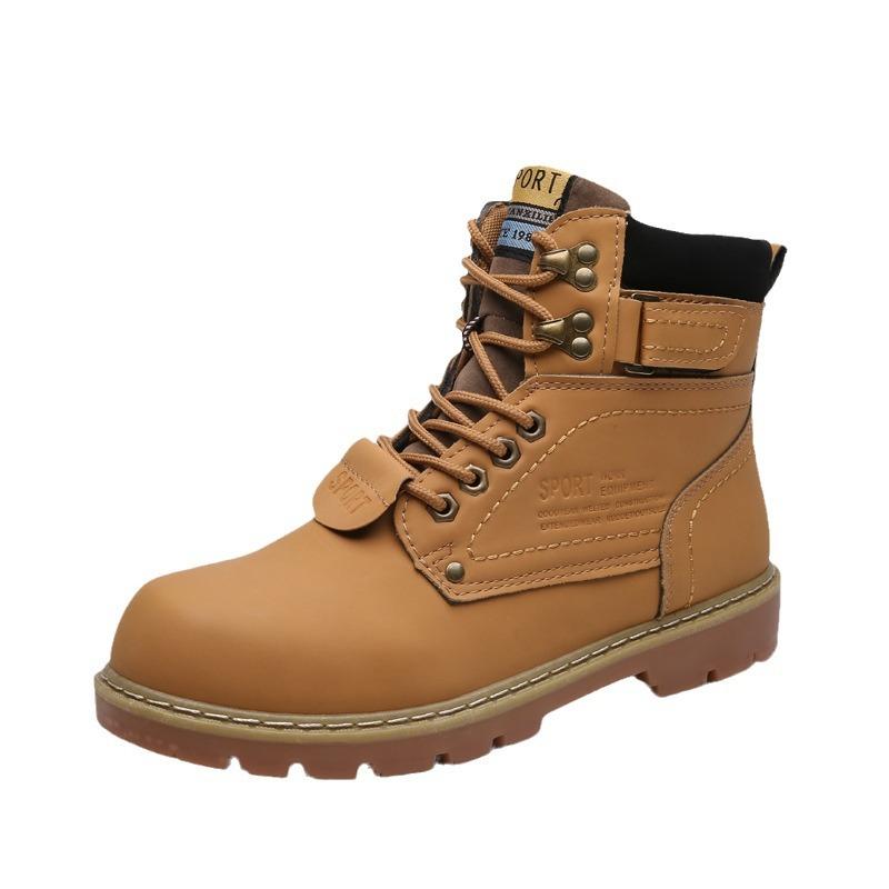 Big Yellow Boots Retro Locomotive Martin Boots Casual Boots British High Top Boots