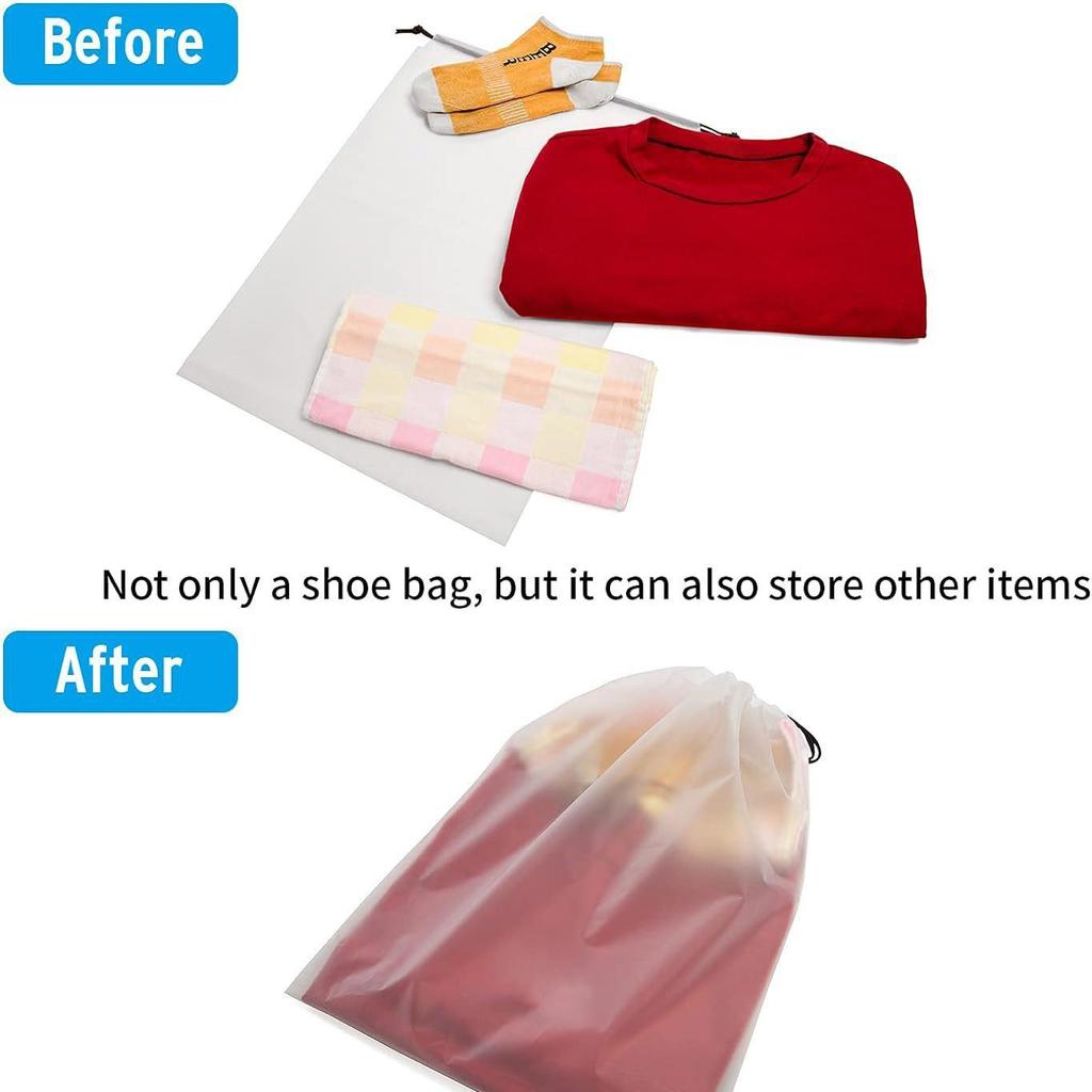 Waterproof Transparent Drawstring Shoe Bag for Travel