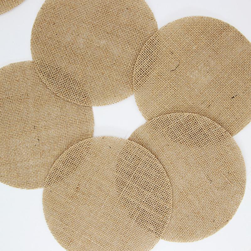1PC Burlap Wedding Decoration DIY Craft 15/30/45cm Natural Burlap Round Shape Party Supplies Square