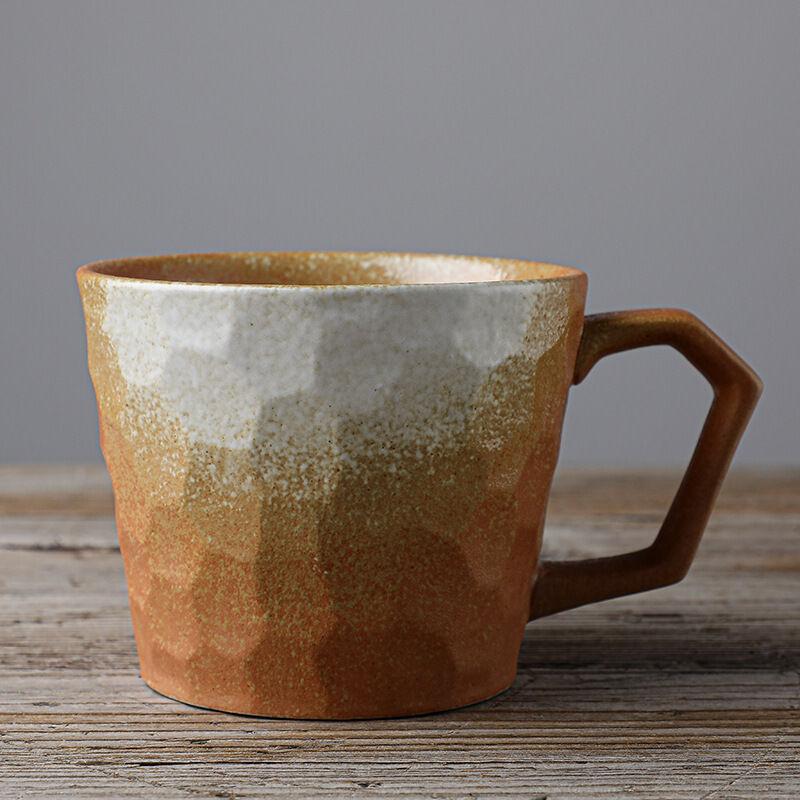 Handmade Cutting Cup Retro Mug Daily Large Capacity Water Cup Coarse Pottery Coffee Cup Home Office Cup