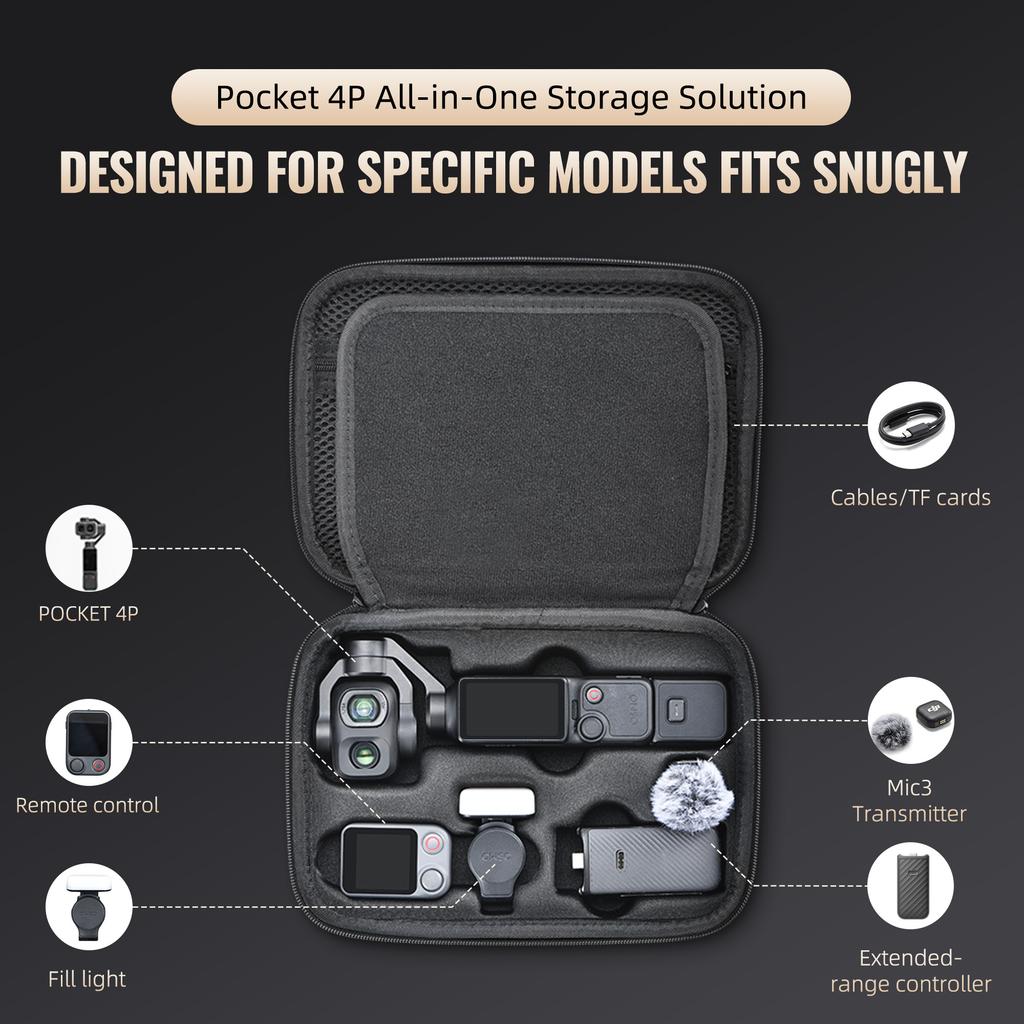 Pocket 4P Carrying Case for DJI Osmo Pocket 4 Pro Creator Combo Accessories Portable PU Protective Shoulder Travel Bag