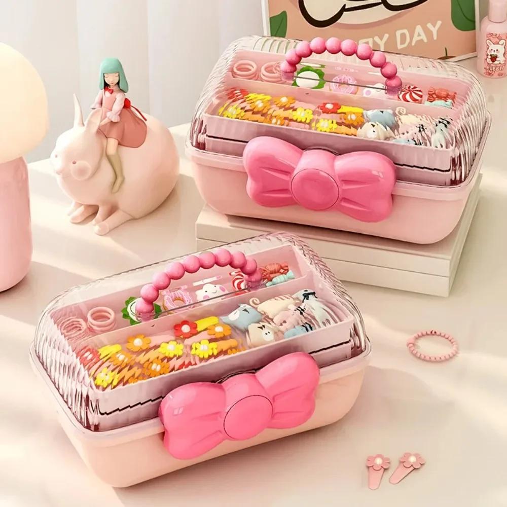 Non-Toxic Children Hair Accessories Storage Box Portable Jewelry Storage Box For Hair Ties Hair Pins Barrette Hair Bows Scrunchies