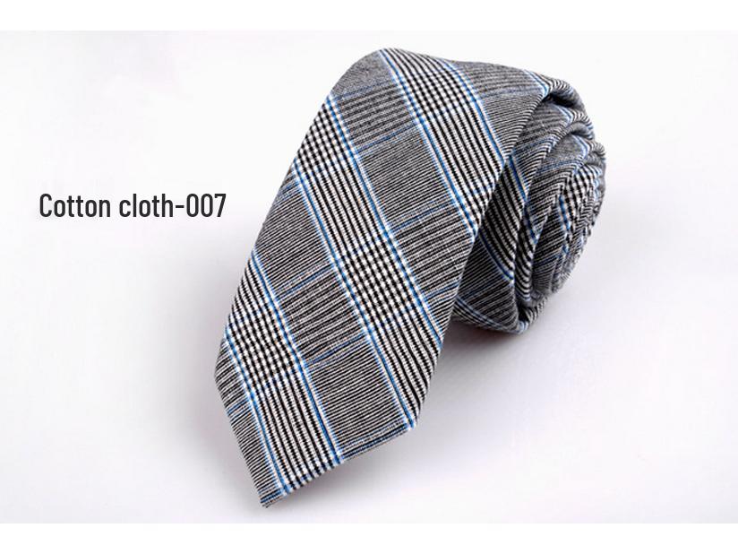 New Plaid Twill Cotton Tie: Men's Business Casual Korean Style for Weddings