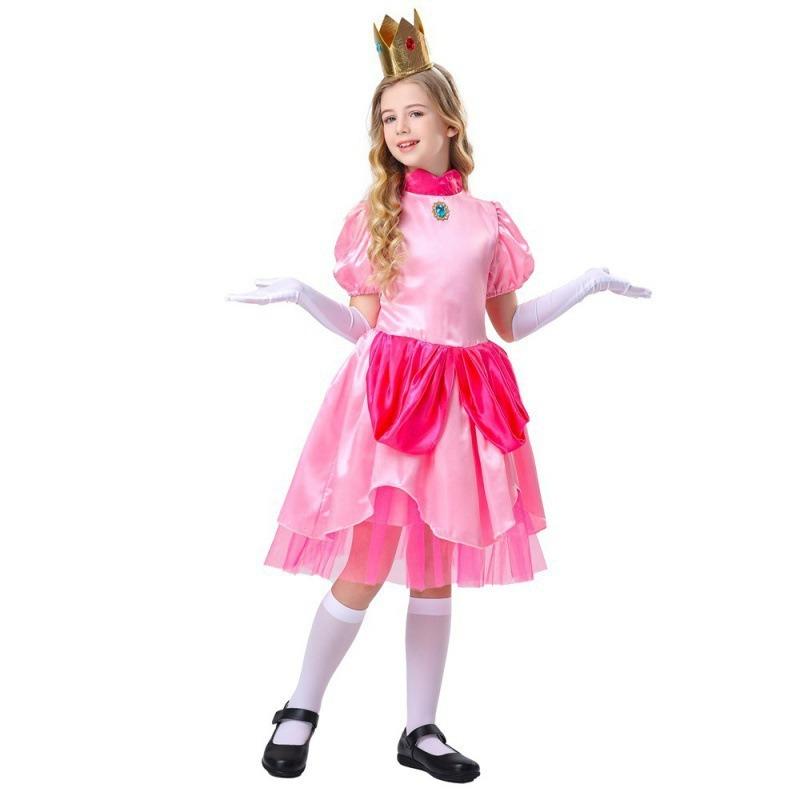 Halloween Children's Pink Peach Princess Dress Costume Girls Cosplay Stage Costume
