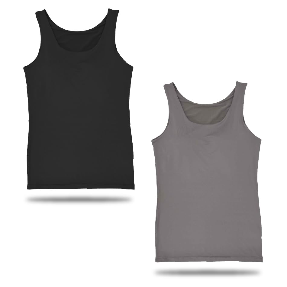 

топы с чашечками для бюстгальтера, подчеркивающего фигуру Без эластичной сетки power net Дышащие Размеры плюс Серо-бежевый Комфортный, грудь. Комплект из двух предметов. под-эластичный, без стресса, ткань,