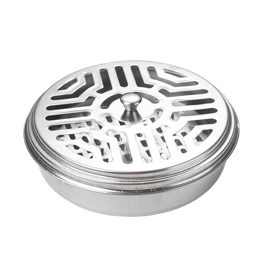 Portable Stainless Steel Mosquito Coil Holder With Cover Fireproof Rustproof Reusable Mosquito Repellent Box Mosquito Coil Tray Home Camping Outdoor