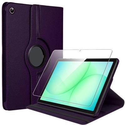 Case + Tempered Glass for Samsung Galaxy Tab A11 Plus / A9 Plus - 360° Rotating Case - Purple