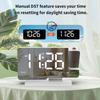 LED Digital Alarm Clock with Time Projection, Dual Alarms, USBCelsiusType-C Charging Ports, 6-  Dimmable, Daylight Saving Time (DST), Snooze