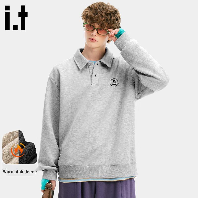 Fingercroxx IT Herren Fleece-gefüttertes Polo-Sweatshirt