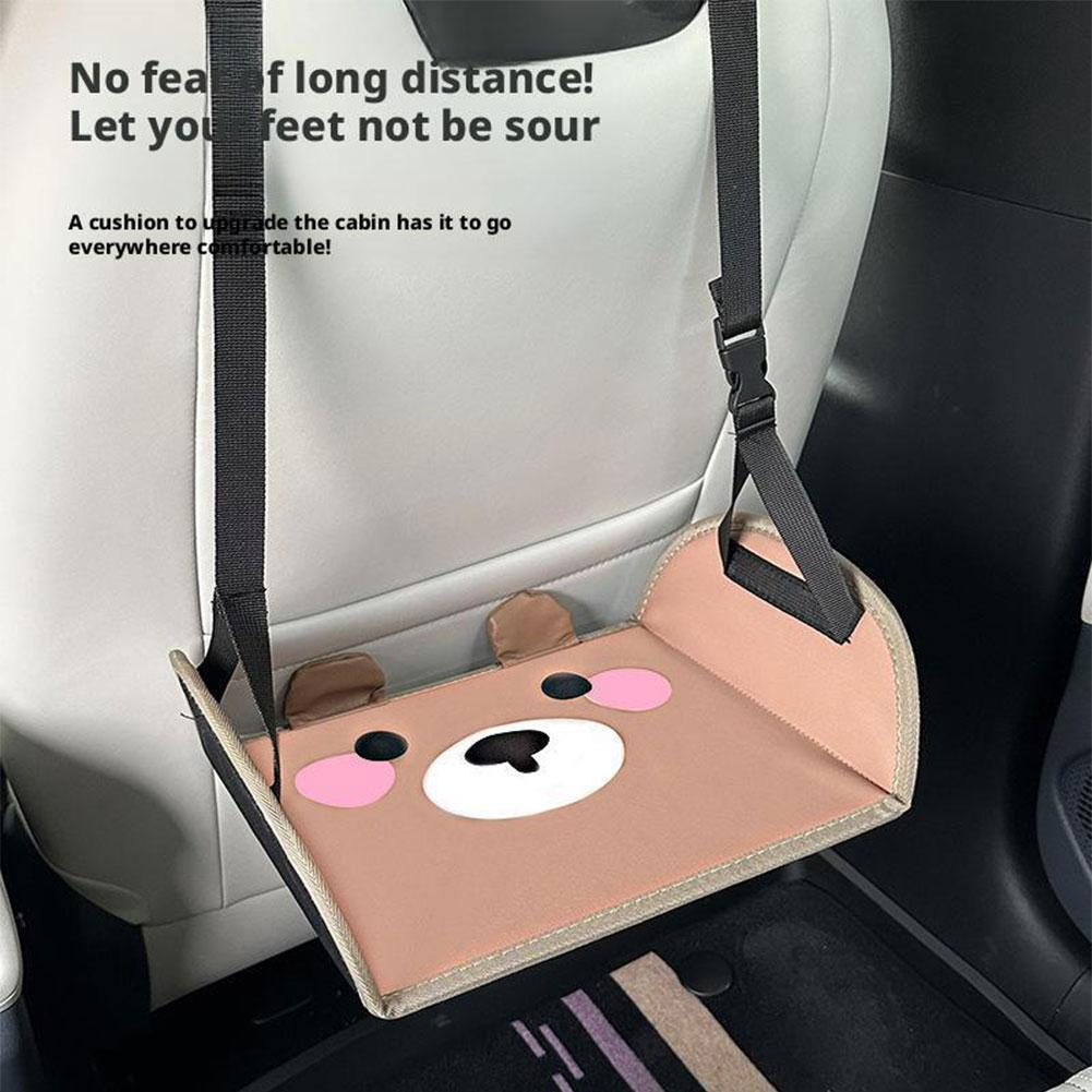 Universal Bear Car Travel Rest Foot Mat Portable Auto Backseat Suspension Hammock Foot Tool Car Travel Seat Foot Support Adjust