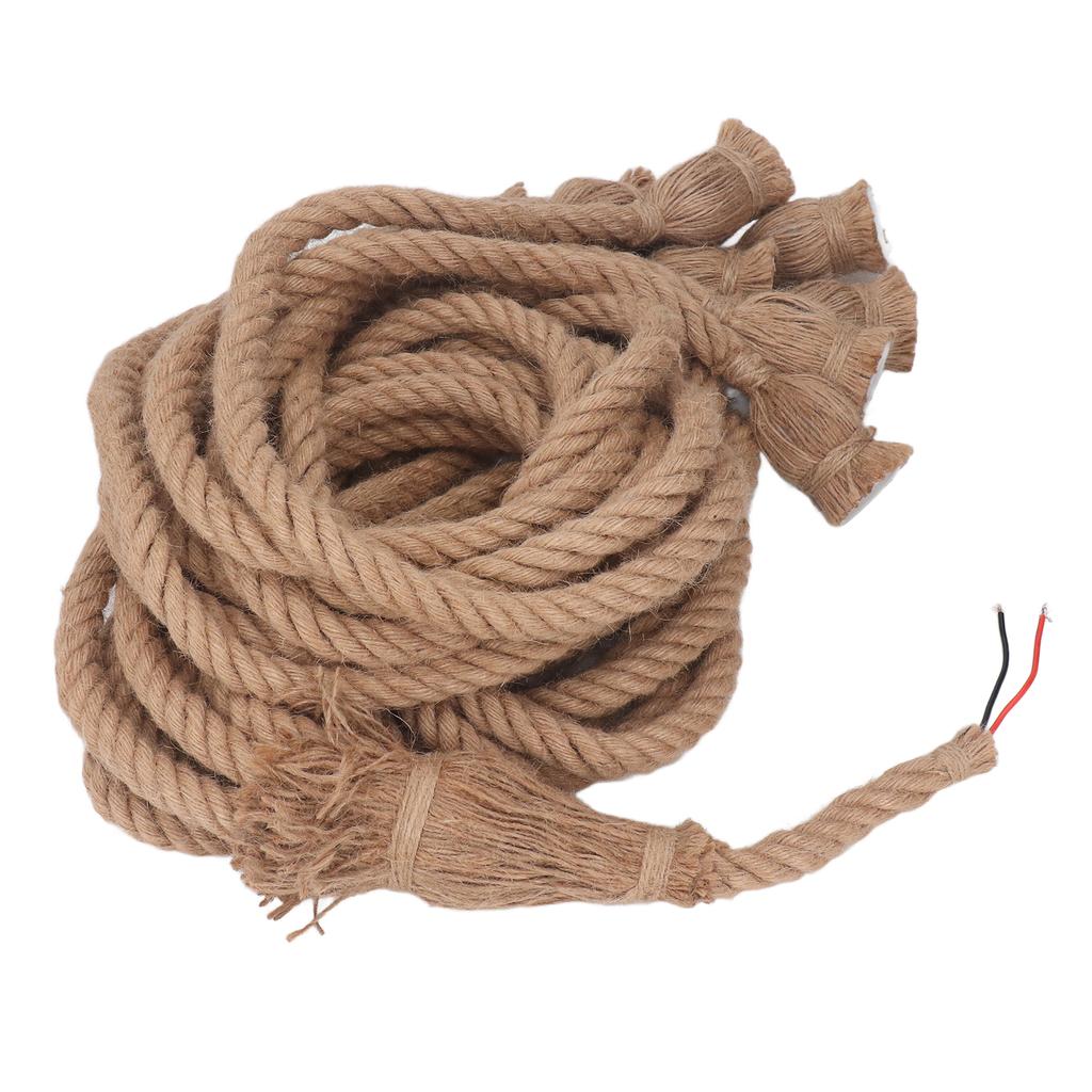 Hemp Rope Pendant Light 8 Heads E27 E26 Lampholder 6.5ft Retro Hanging Light Kit for Bar Restaurant