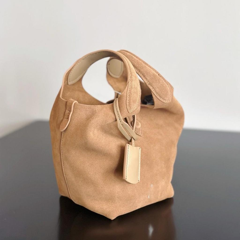 Vegetable Fiber Bag 25 Pieces Retro Style Large Capacity Faux Leather Top Layer Cowhide Water Ripple Women's Bag Versatile Handbag Zipper Bag Women