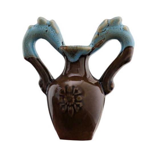 Vază Mini cu Flori Figurine Ceramică Colorată Vintage Vază Miniatură Statuetă Sculptură Mic Suport Ghiveci Decor Ornament