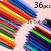 1 Set Med 12 /24/36 Blandade Plastkritor, Lättatt Tvätta Och Raderbara Multifunktionella Kritor, Perfekt För Teckning
