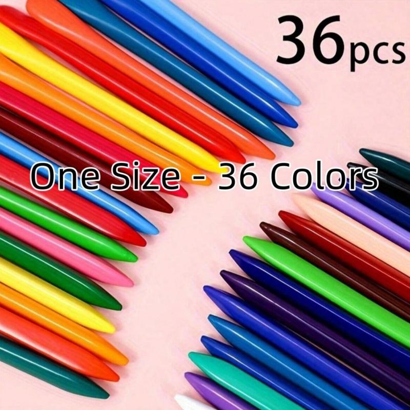1 Set Med 12 /24/36 Blandade Plastkritor, Lättatt Tvätta Och Raderbara Multifunktionella Kritor, Perfekt För Teckning