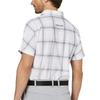 FootJoy Herren Weißes Karomuster Kurzarm Piqué Golfshirt, Größe M (FJ-S25-S04, 34682-M)