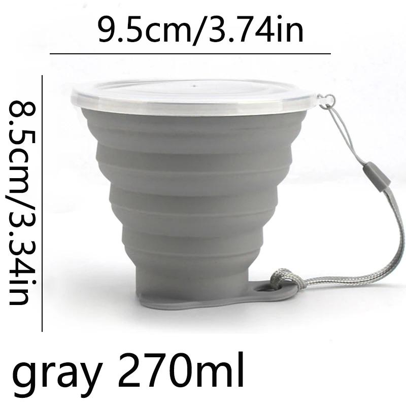 Folding Food Grade Water Cup Travel Silicone Retractable Folding Water Cup Heat Resistant Telescopic Drinking Cups