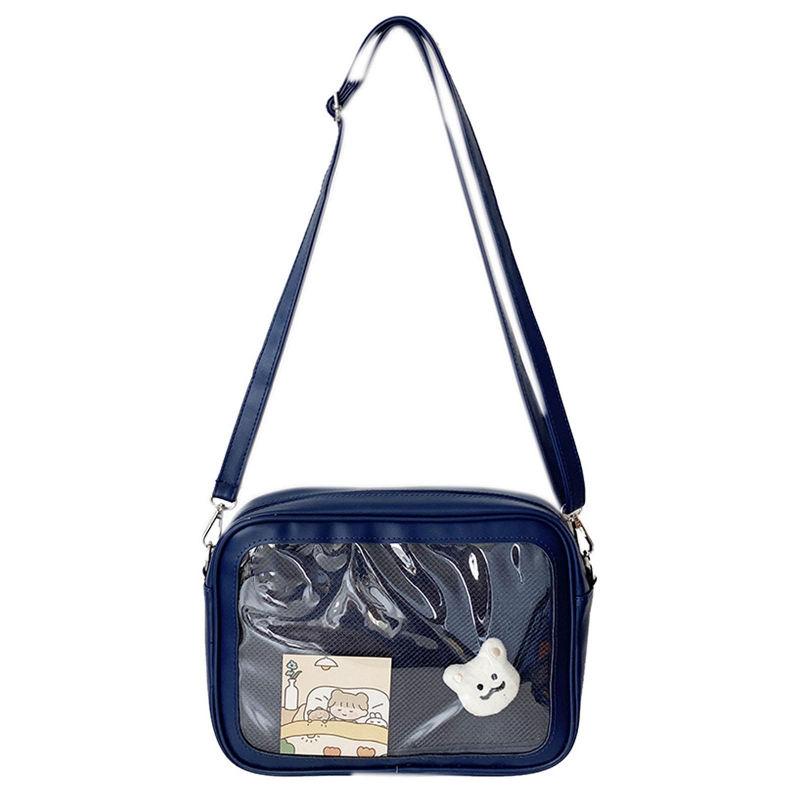 

Розкішна сумка Pu Ita Crossbody Жіночі солодкі сумки Лоліта Симпатична прозора кишенькова сумка через плече темно-синього кольору