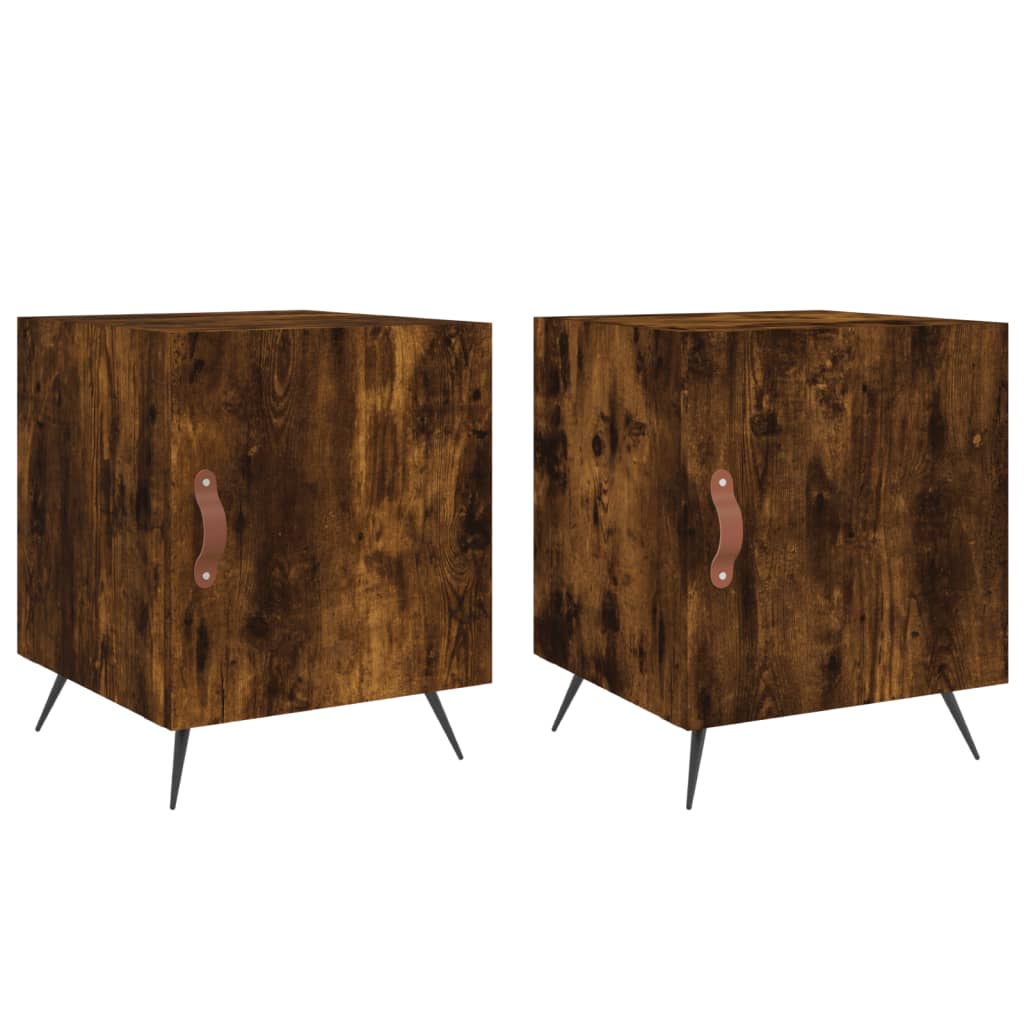 Nightstands 2 pcs Smoked Oak 40 x 40 x 50 cm Engineered Wood