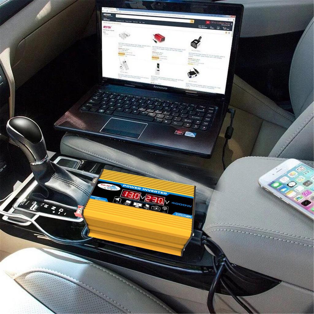 12V-220V/110V 300W Car & Home Inverter with Dual USB and Display