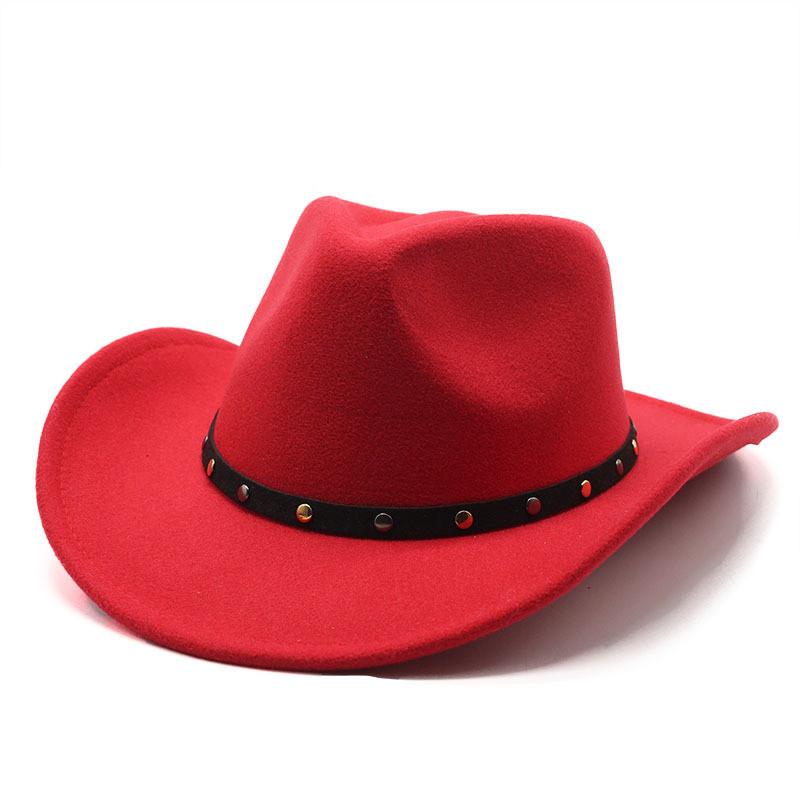 Cowboy Western Hat For Men Women Wool Felt Sun Protection Winter Tea Party Accessory