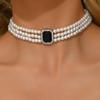 1PC Women's Fashion Trend Imitation Pearl Geometric Necklace Jewelry Suitable for Dates, Parties, Holidays, Gifts