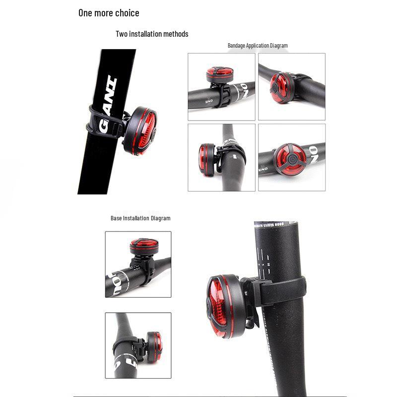USB Rechargeable Bicycle Tail Light & Brake Warning for Mountain Bikes