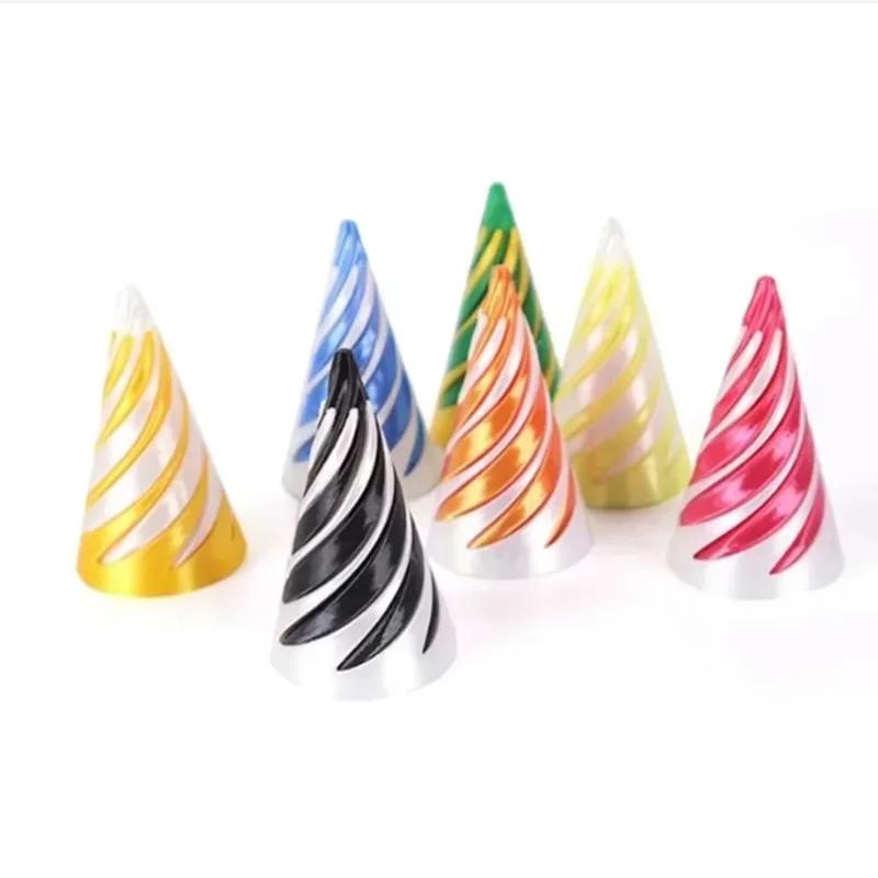 3DPrinted Spiral Cone Pyramid Passthrough Sculpture Vortex Illusion Cone Toy, Mini Spiral Ornament,Stress Relief Desk Decoration