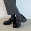 Małe uniwersalne buty na podwyższeniu dla dojeżdżających pojedyncze buty damskie retro słowo z grubą podeszwą okrągły nosek małe skórzane buty