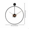 Metal Wall Clock Light Luxury Hoop Nordic for Living Room, Study Black 50CM