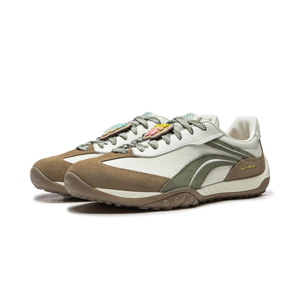Li Ning Filin Heart Flow Comode alla Moda Resistenti Leggere Basse Casual Scarpe Casual Unisex Bianco Verde AGCW002-22